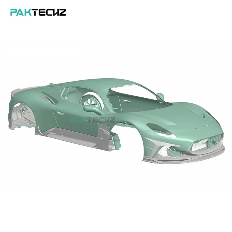 Paktechz Dry Carbon Fiber Full Body Kit Front Lip Canard Side Skirt Rear Diffuser Spoiler for Maserati MC20