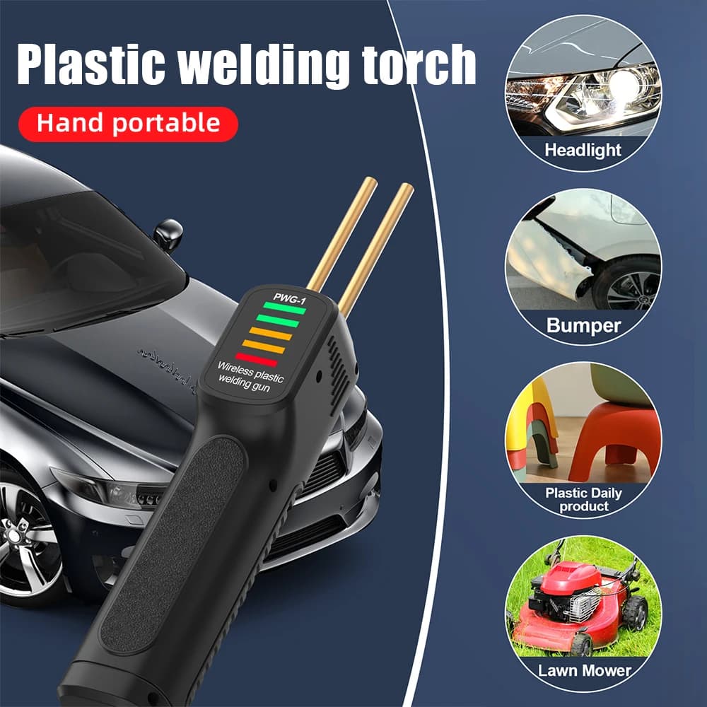Saldatrice Portatile per Plastica, Pistola per Saldatura Wireless Ricaricabile, Kit di Riparazione con Graffatrice a Caldo per Paraurti Auto