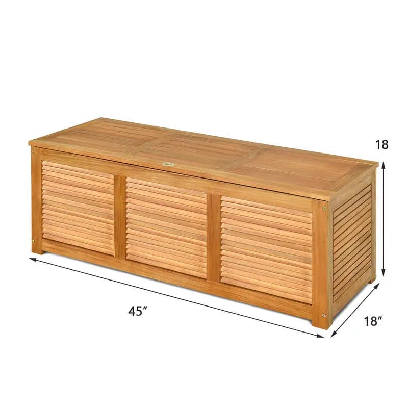 Contenitore da Esterno in Legno di Acacia da 175 Litri per Patio, Giardino e Terrazza