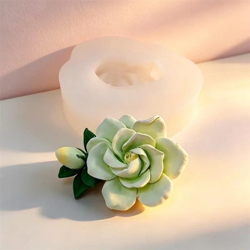 Stampo in Silicone per Fiori di Gelsomino 3D, Creazioni in Gesso Aromaterapico, Ornamenti in Gesso Fai-da-Te, Stampo per Candele Profumate