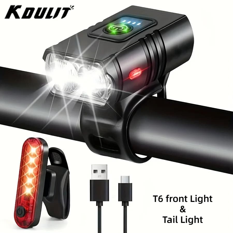 Front Bike Light USB Rechargeable Power Display Bicycle Led Light Waterproof Bicycle Headlight Flashlight Cycling Accessories