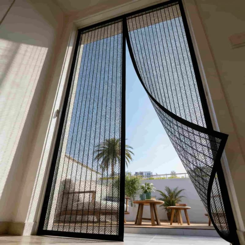 Tenda Magnetica Antizanzare Stile Bohemien in Nylon, Autochiudente Senza Mani per la Sicurezza di Animali Domestici e Bambini
