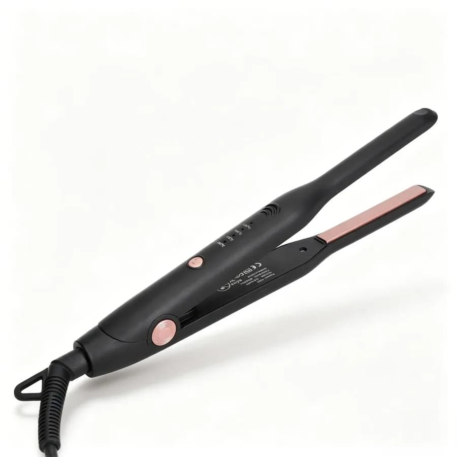 Mini piastra per capelli da 1 cm, piastra a piastre strette, adatta per capelli corti e frangia, 2-in-1, temperatura regolabile.