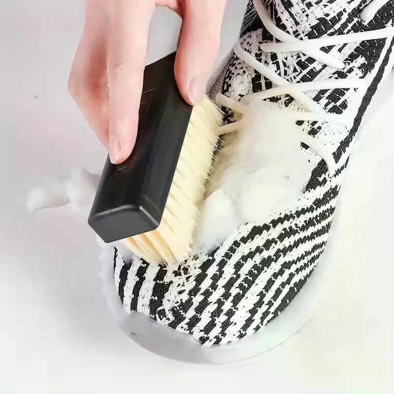 1 Pair Of Nylon Shoe Brushes, With Soft And Hard Bristles Suitable For Deep Cleaning, A Durable Household Shoe Care Tool.