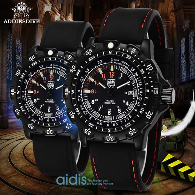 Addies Orologio militare Forze speciali Sport all'aria aperta Luminoso classico SEAL Orologio da polso militare Uomo Orologi al quarzo per uomo Impermeabile