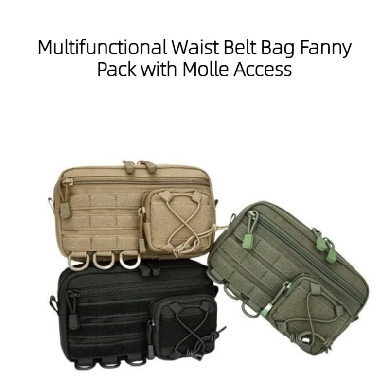 Marsupio Multifunzionale con Sistema Molle, Borsa da Cintura per Attrezzatura Mobile, Marsupio Tattico di Pronto Soccorso per Arrampicata e Campeggio