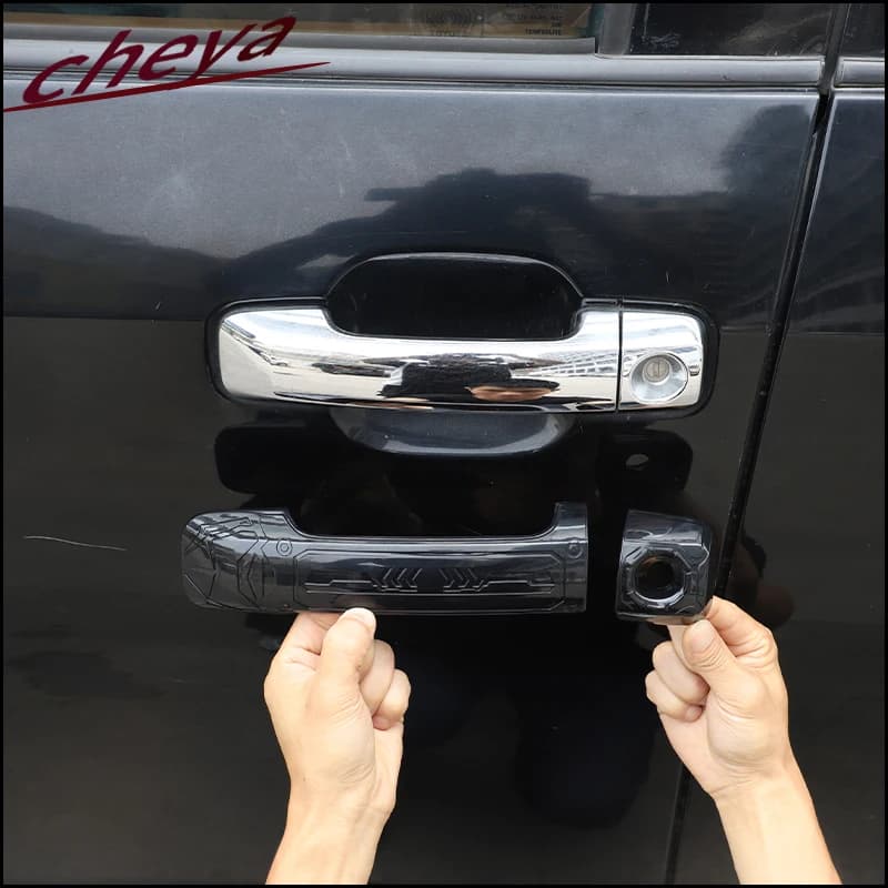 Per Toyota Sequoia Tundra 2007-2021 ABS Plastica In Fibra di Carbonio Maniglia Della Porta Dell'automobile Copertura Decorativa Maniglia Esterna Adesivo Accessori
