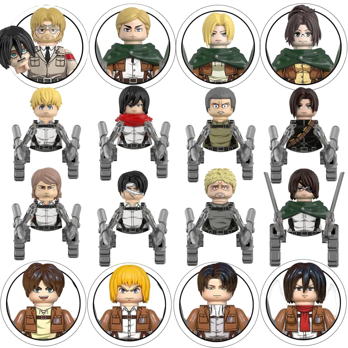 Blind Box Building Blocks Mini Model Figure Attack on Titan Levi Ackerman Eren Mikasa Giant Annie Halloween Christmas Gifts Toy