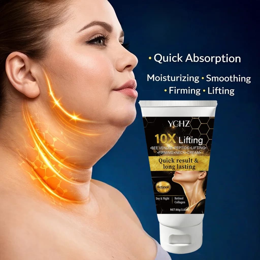 [Powerful Firming Effect] 10x Collagen Bee Venom Instant Double Chin & Neck Firming Cream, Enriched with Collagen, Retinol