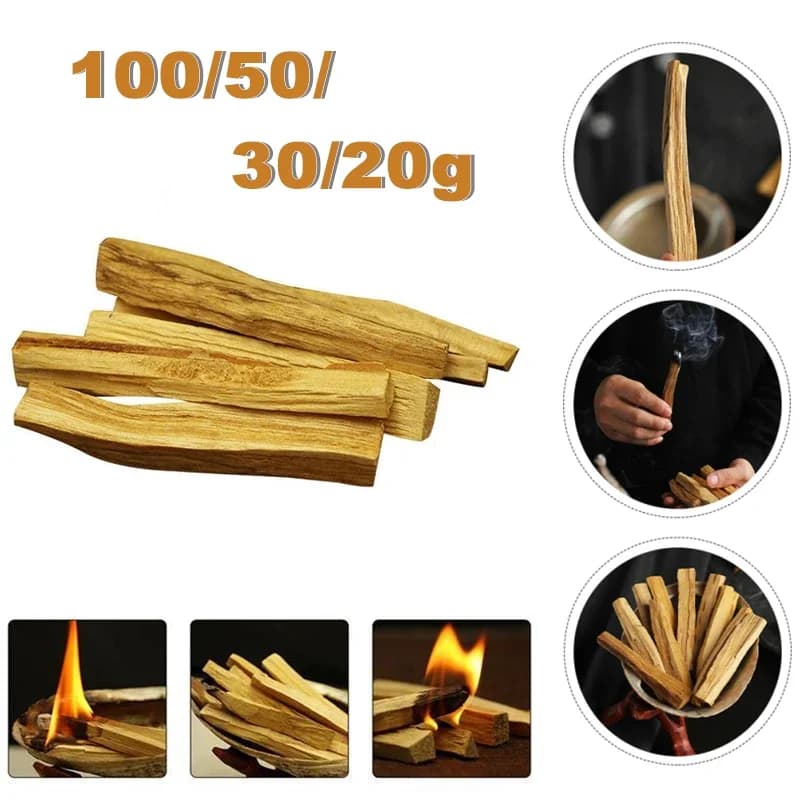 5 Bastoncini di Palo Santo Naturale per Purificazione, Yoga, Guarigione e Aromaterapia - Strisce di Legno da Bruciare