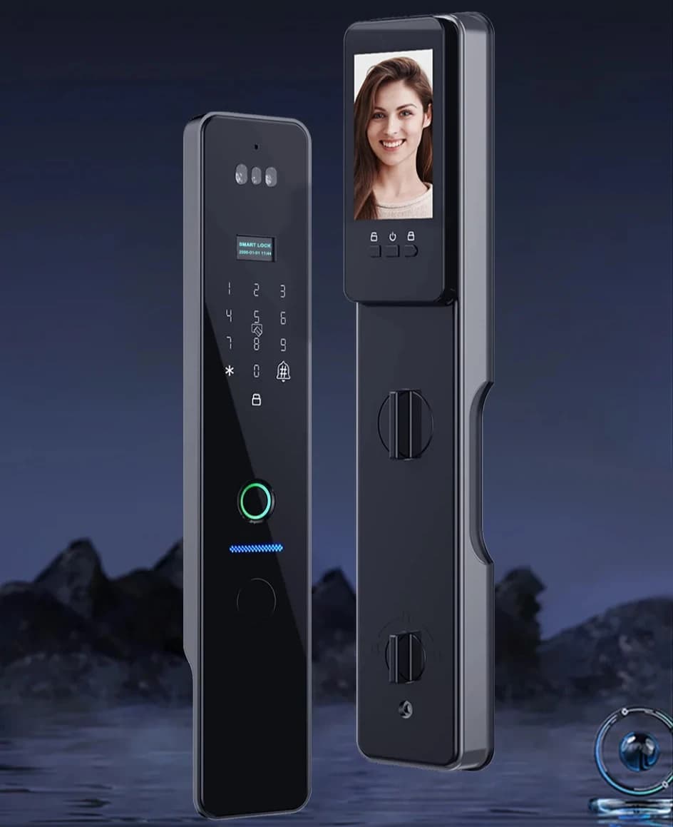 Serratura Elettronica R2 IP66 Impermeabile con WiFi Tuya, Riconoscimento Facciale 3D, Impronta Digitale e Telecamera WiFi con Monitoraggio Attivo in Tempo Reale