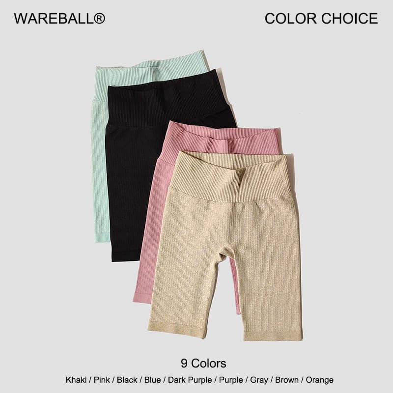 WAREBALL Pantaloncini da yoga da donna fitness senza cuciture Pantaloncini da allenamento a vita alta Pantaloncini da corsa per yoga push up fianchi Leggings da palestra sportivi