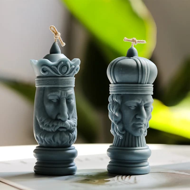 Figurina romana Candela Stampo in silicone Scultura creativa Ritratto Scacchi Retro Aromaterapia Cera Kit fai da te