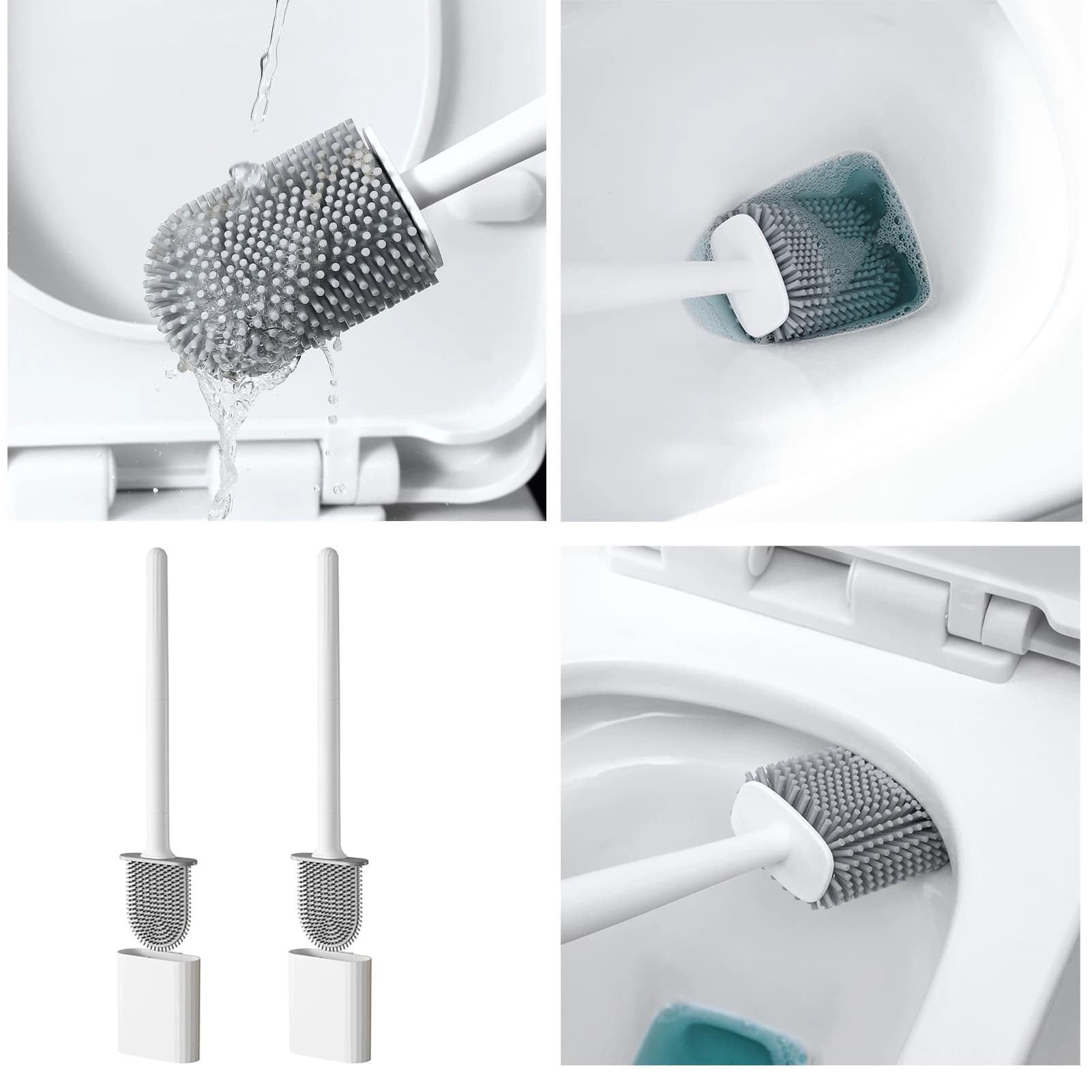 Bathroom Toilet Brush Set Non-Slip Hander Toilet Brush for Home Dormitory Bathroom Accessories