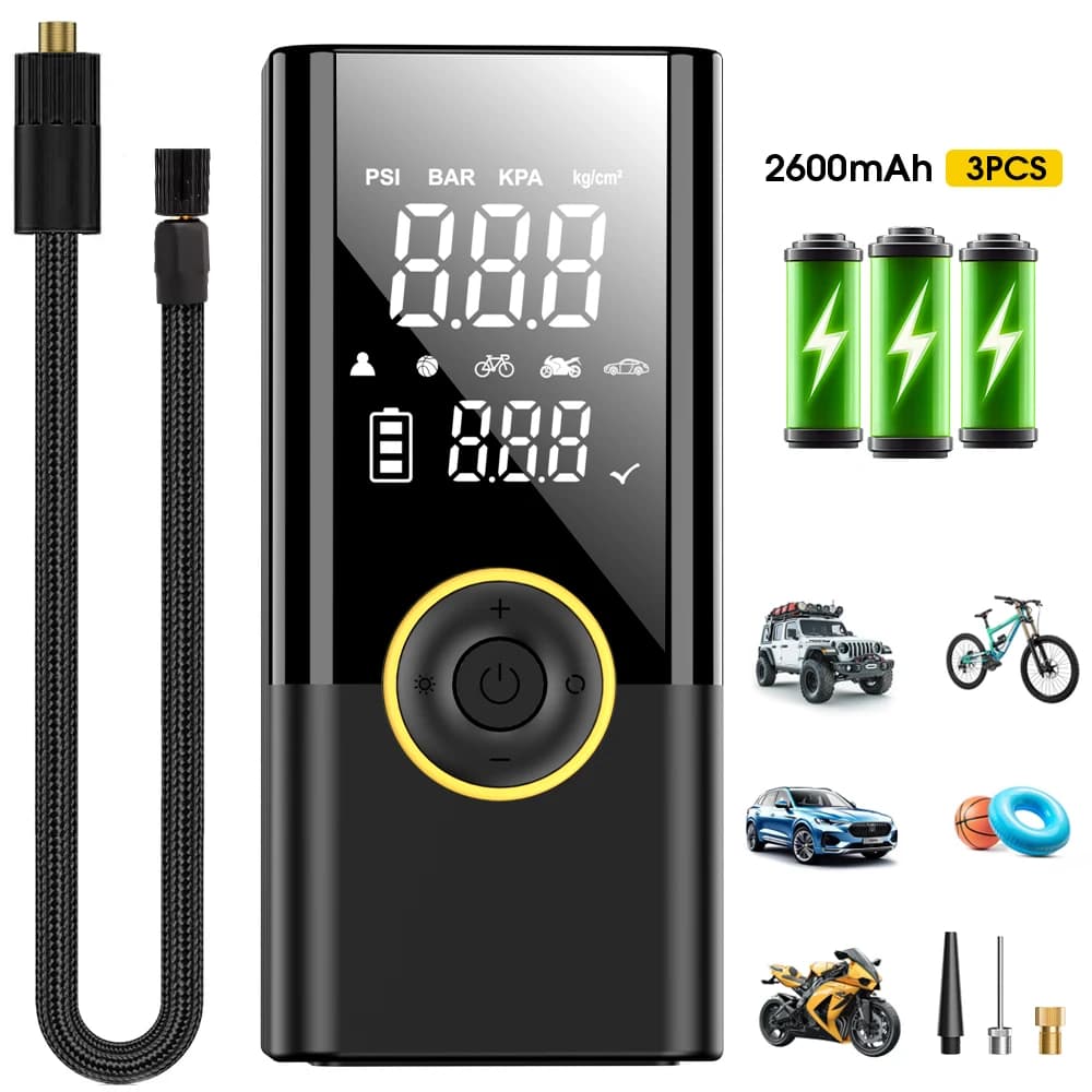 Compressore d'aria portatile per pneumatici per auto Carsun, pompa d'aria veloce, gonfiatore per pneumatici, pompa d'aria a pressione precisa per moto, palla da bicicletta.