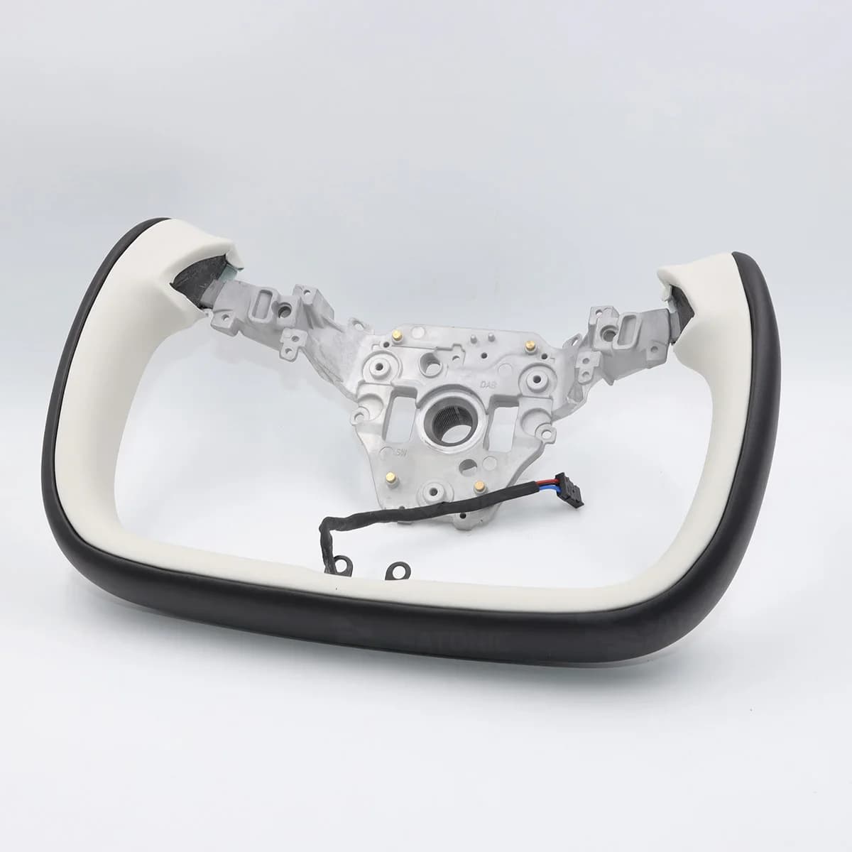 SATONIC New Heated Yoke Steering Wheel Handle For Tesla New Model Y Juniper YL Racing Leather Dual Colors Zen Grey Black