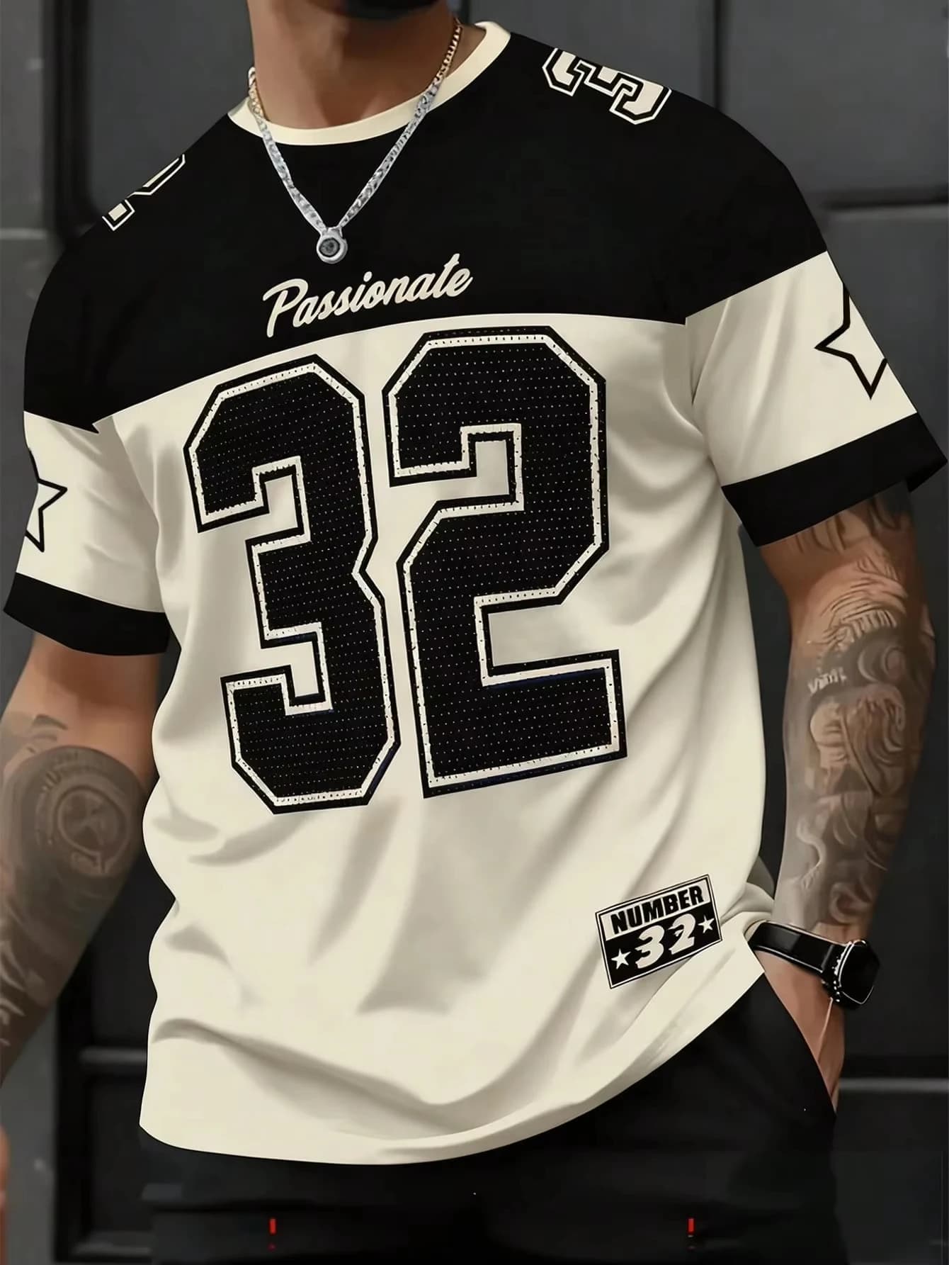2026 New Passionale Number 32 Print Men’s Surfing T-shirt Summer Sports Quick Dry Patchwork Tees Casual Clothes Kids/Adult Tops