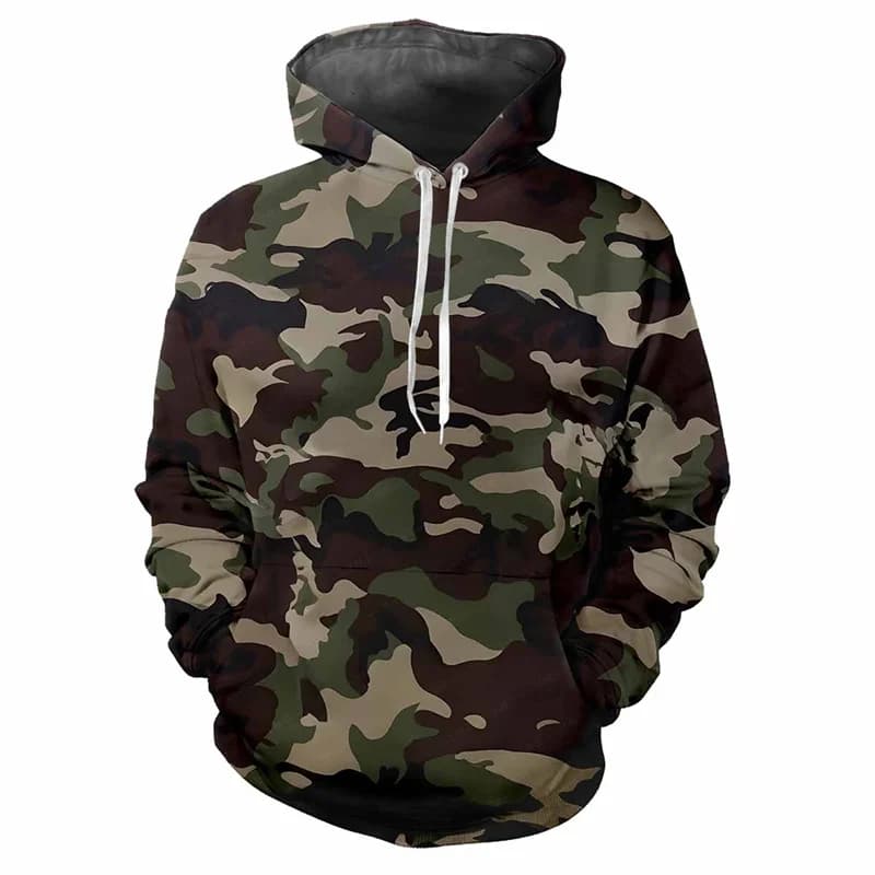Jungle Camouflage 3d Printed felpa con cappuccio da uomo primavera autunno Street felpa allentata Casual sport all'aria aperta Top felpe con cappuccio a maniche lunghe