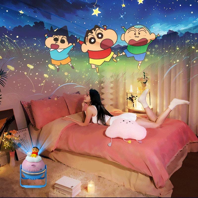 Crayon Shin-Chan Star Projector Night Light,Dynamic Shooting Stars&Galaxy Ceiling Projection Home/Bedroom Atmosphere Decor Toys