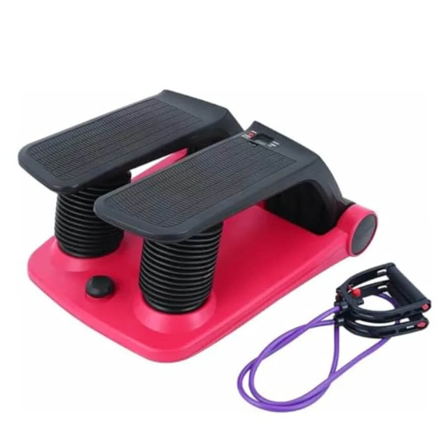 Stepper Climber con Bande di Resistenza: Stepper Portatile per Cardio a Basso Impatto, Design Salvaspazio, Regolabile in Altezza
