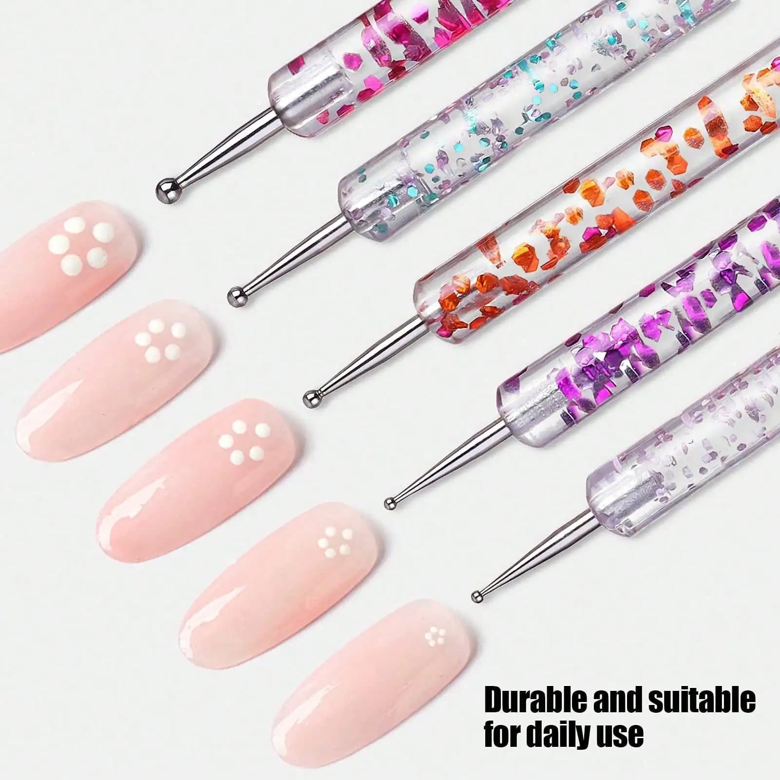 Set di penne 2-in-1 per nail art con strass e decorazioni a punti, strumenti per nail art, penne per disegno e design con smalto gel, penne per strass per unghie, penne per applicazione gemme, perline, penne decorative per nail art con perle, penne per nail dotting con gel fai da te, strumenti portatili per strass, adatti per professionisti