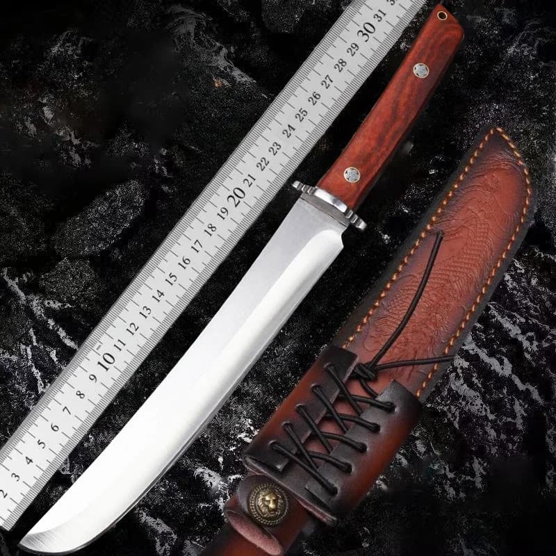 Coltello da cucina in acciaio inossidabile ispessito con manico in legno, coltello da macellaio ad alta durezza, mannaia da cucina, machete