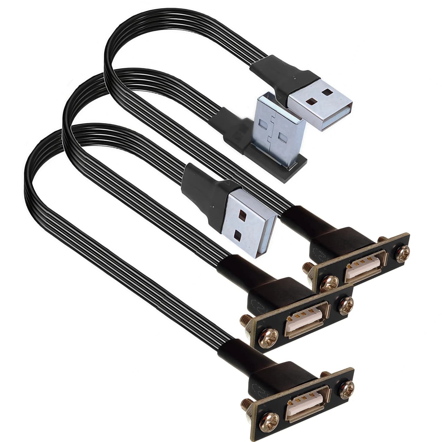 Cavo di prolunga USB 2.0 maschio-femmina da 20 cm con orecchie, telaio, cavo deflettore, gomito, mouse, tastiera, chiavetta USB, stampante