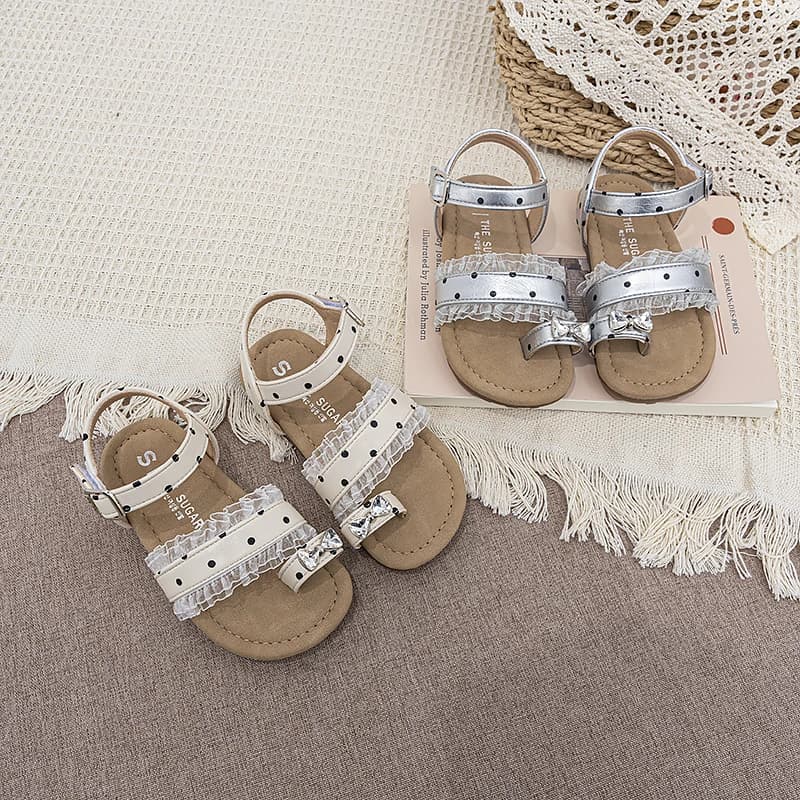 Sandali Estivi 2026 da Bambina con Pois e Diamanti, Ciabatte Casual da Esterno alla Moda per Bambini, Scarpe per Bambini 23-34