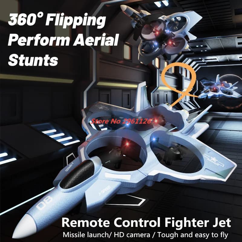 WIFI FPV HD Camera RC Fighter 2.4G Missile Launch Drone Plane Flying Glider LED Light Foam Radio Airplane Toys gifts for helicopters