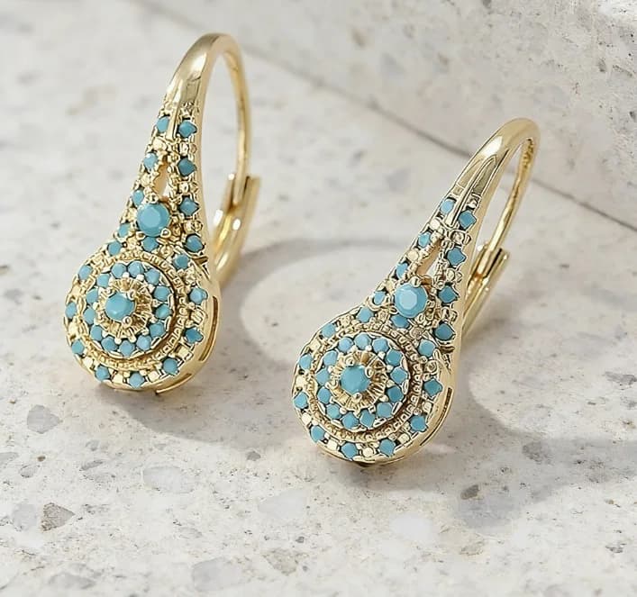 Niche Vintage Sapphire Drop Earrings for Woman accesories Elegant earringsbeautiful trend 2026 Dangle Earrings