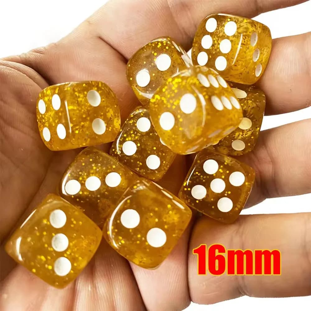 20pcs/1 Set Acrylic Dice Set 6 Sided 16MM D6 Carved Pattern Polyhedron Game Dice for RPG Dungeons and Dragons Board Game