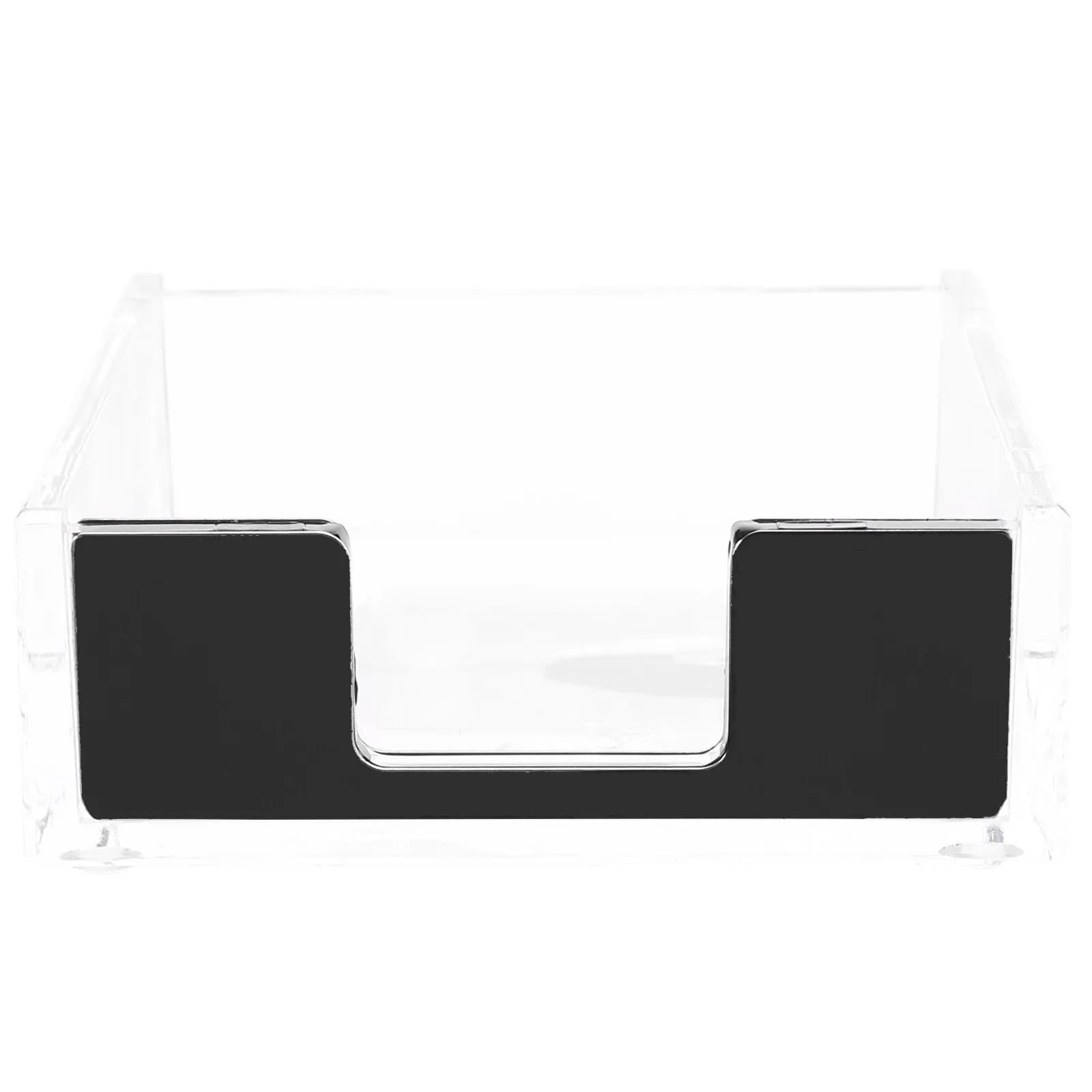 Portablocco in Acrilico Trasparente, Organizzatore da Scrivania, Dispenser per Note, Porta Biglietti da Visita, Contenitore per Graffette, Accessorio da Ufficio