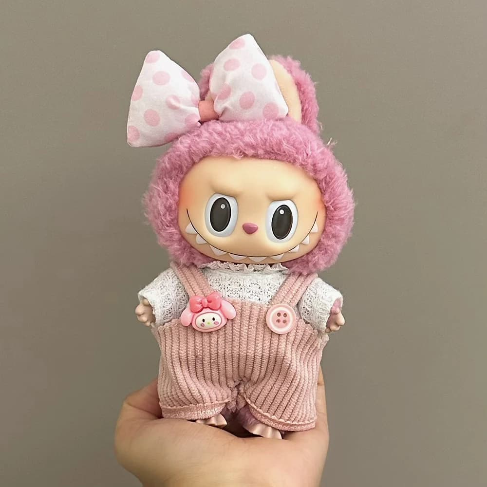 [No doll]For Cute 17cm LBB pendant plush cotton toy DIY dress up costume doll skirt T-shirt set animal workwear