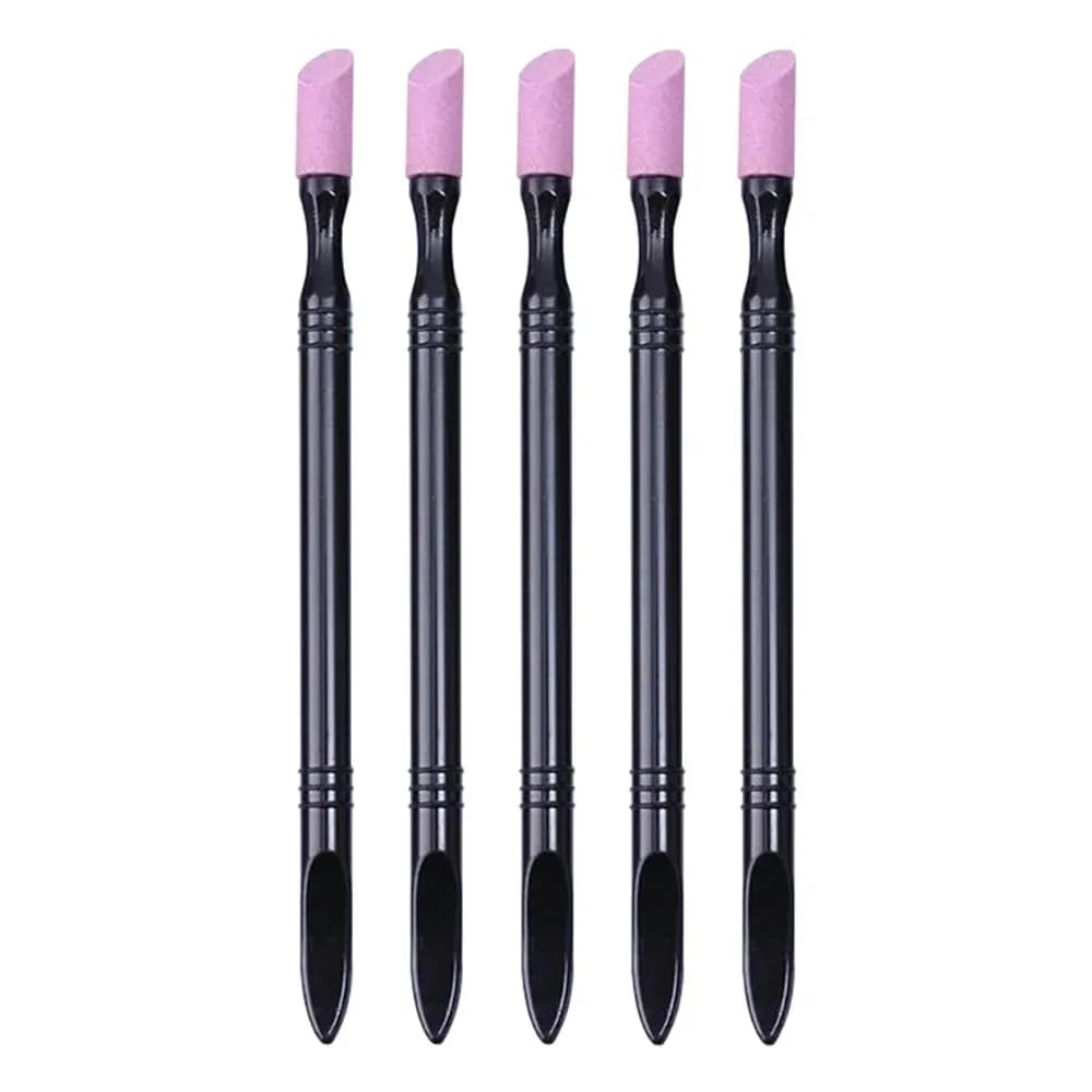 1/5Pcs Professional Nail File Cuticle Stone Pusher Quartz Nail Sanding Nail Art Pen Cuticle Remover Trimmer Buffer Manicure Tool