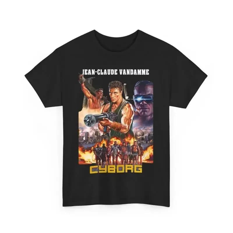 Sale Cyborg Jean Claude Van Damme Movie T Shirt Heavy Cotton