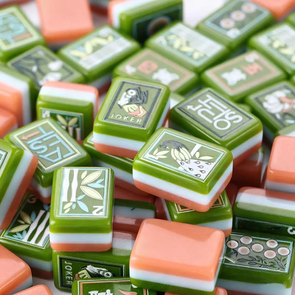 Set di Tessere Mahjong Americano di Lusso Artistico, 4 Strati in Acrilico, 160 Tessere Standard, Gioco da Tavolo Classico per Feste in Casa, Regalo Elegante