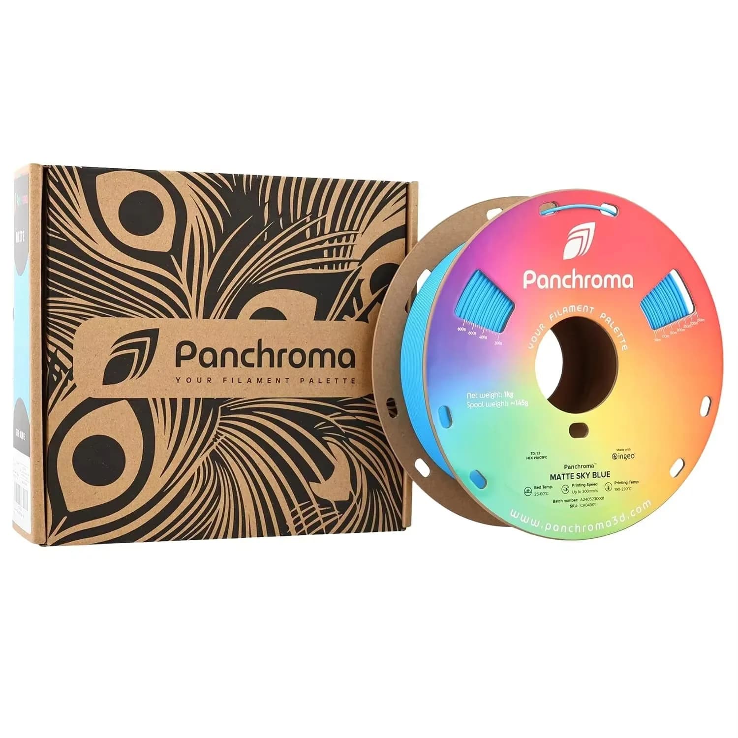 Filament PolyTerra PLA (Panchroma Matte) Polymaker 1,75 mm 1 kg, opaque finish for high speed and easy printing (old/new packaging)