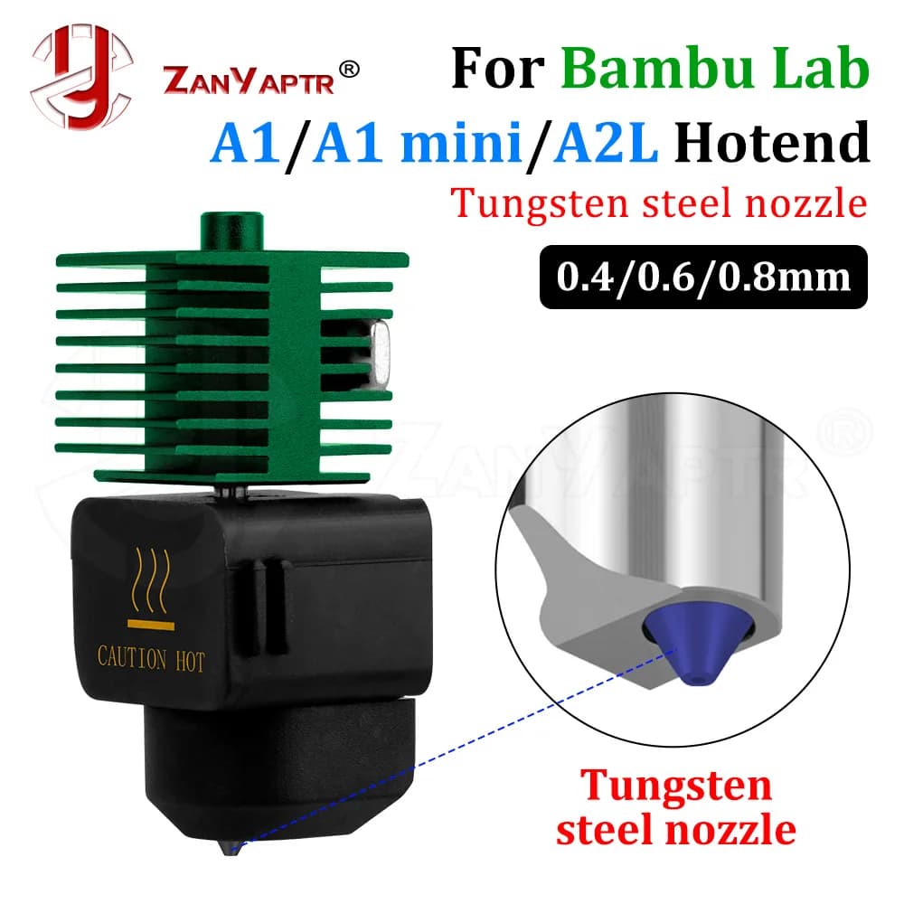 Tungsten Carbide Integrated Hot End Nozzle for Bambu Lab A2L A1 A1 Mini 3D Printer High Hardness Wear Resistant Nozzle