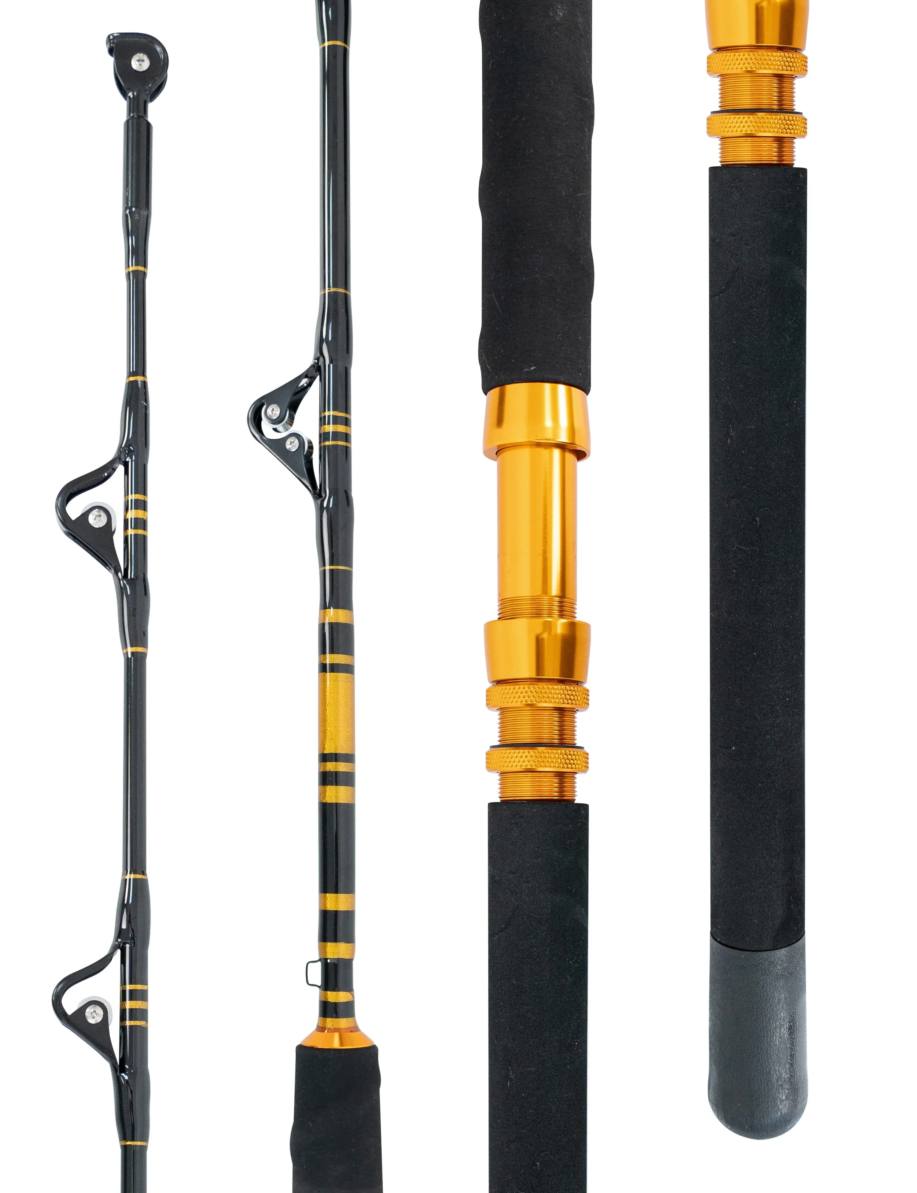 Canna da Pesca Classica per Trolling 6'0" in Fibra di Vetro con Guide a Rullo in Acciaio Inox, Azione Moderata-Veloce