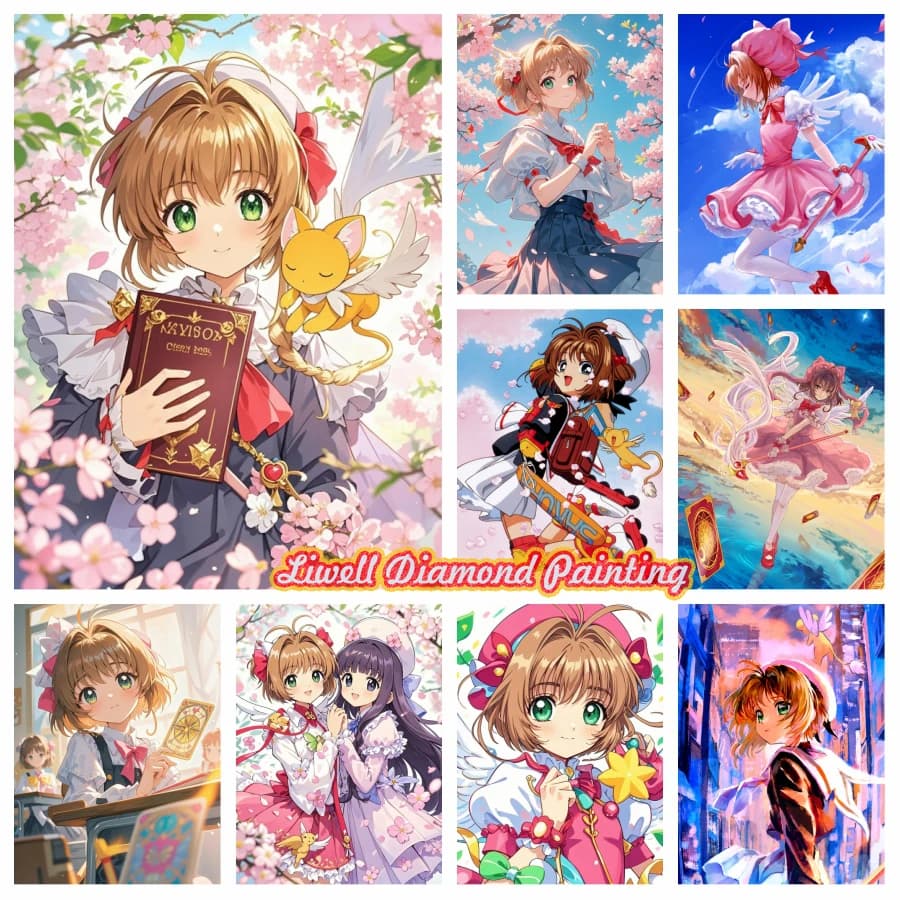 Card Captor Sakura Anime 5d Pittura Diamante Arte Kinomoto Sakura Li Syaorna Cartoon Punto Croce Foto Mosaico Room Decor