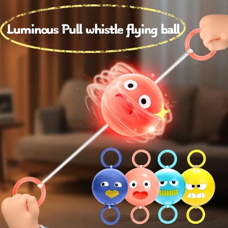2 pcs Bright Skull Children's Ball Rotating Flash Flying Puzzle Shooting The Corda Creative Fancy Relieve Stress Work Toy