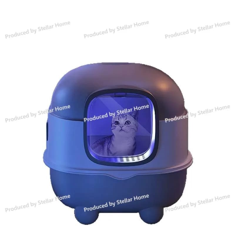 Lettiera per gatti di grandi dimensioni Lettiera per gatti sterilizzata intelligente completamente chiusa a prova di odore Lettiera per gatti antispruzzo