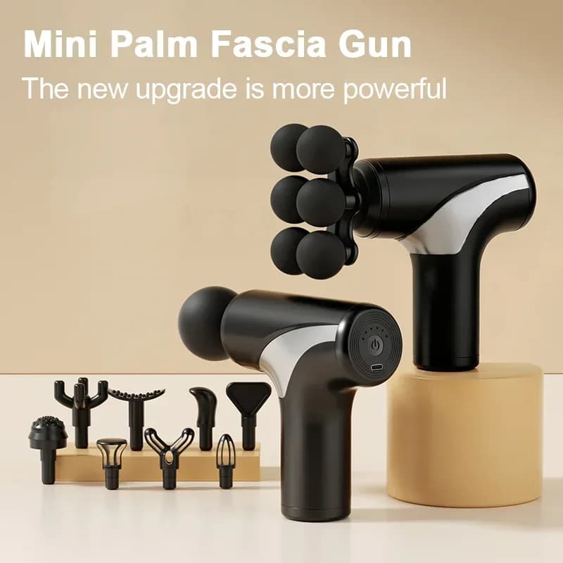 Electric Vibration Massage Gun with 10 heads to relax the body and massage, portable pulse massager.