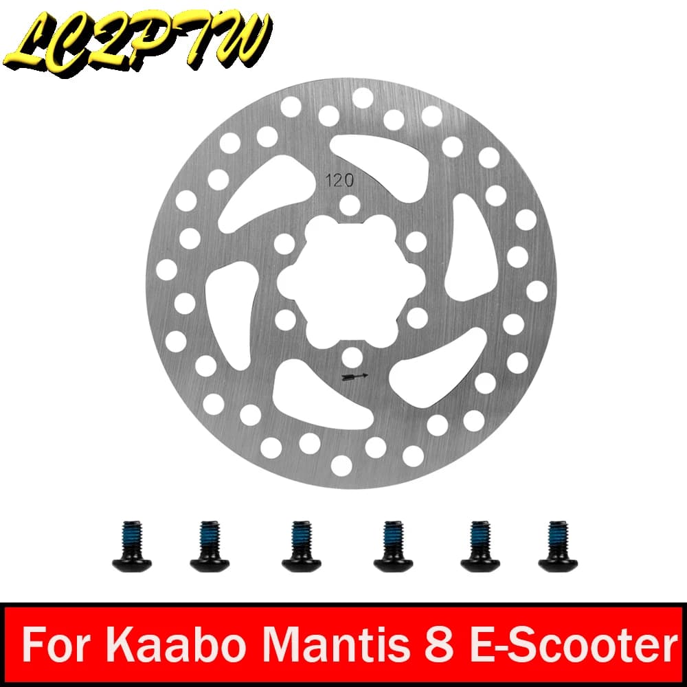 Disco in acciaio inossidabile con rotore del freno a disco da 120mm con 6 bulloni per accessori di ricambio per Scooter elettrico Kaabo Mantis 8