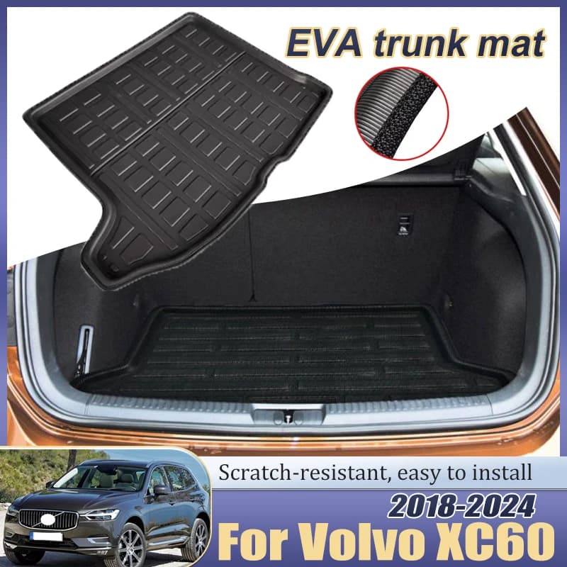 Tappetino per bagagliaio per auto per Volvo XC60 Accessori 2018 ~ 2024 Cargo Liner posteriore Vassoio da pavimento Liner Cargo Boot Carpe Pad Anti-usura Impermeabile