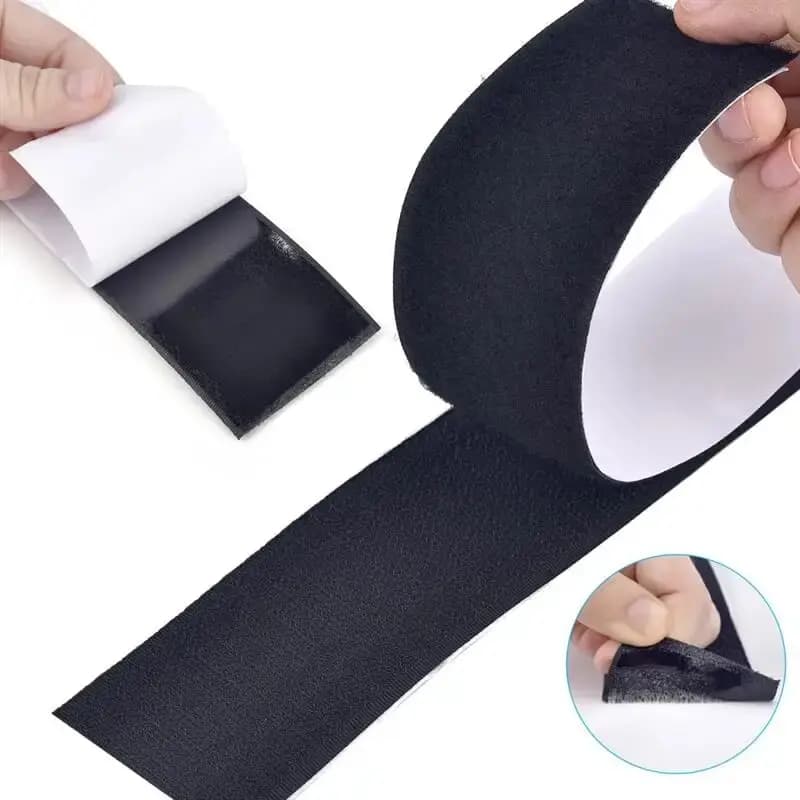 20-50mm Black White Adhesive Double Hook and Loop Fastener Tape Nyon Multi-sizes Magic Sticker Tape With Strong Glue 1/3Meters