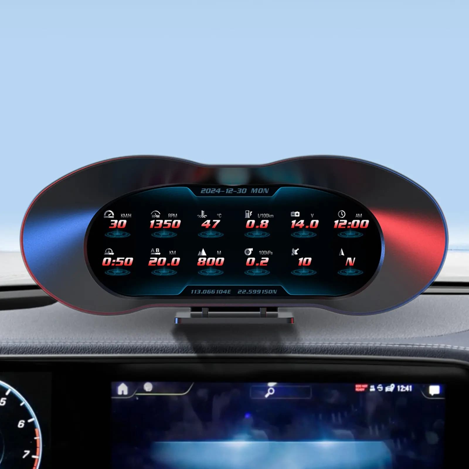 Display HUD Nero per Auto, Tachimetro GPS USB Smart per Parabrezza, Head-Up Display Digitale per Veicoli