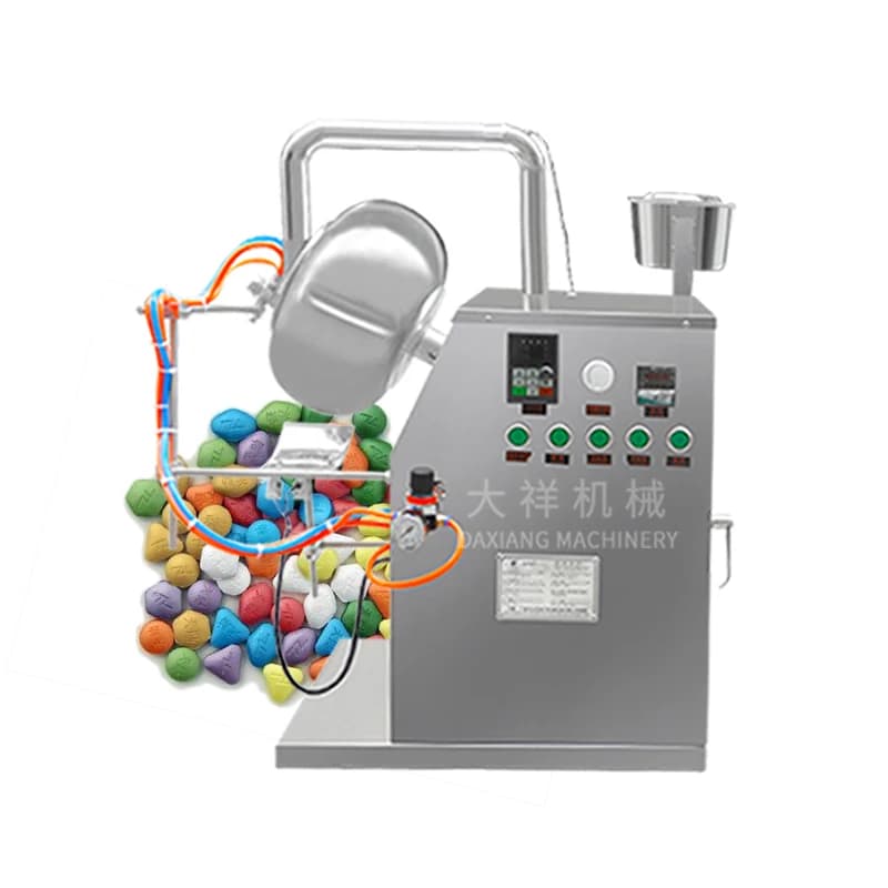BYC-400 Mini macchina per rivestimento di semi di noci da laboratorio per uso alimentare doppio riscaldamento con macchine per rivestimento di pellicole con pistola a spruzzo