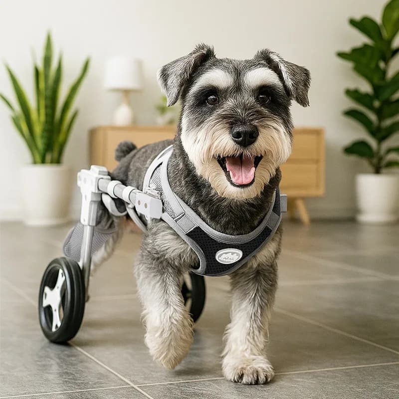 Nuova Sedia a Rotelle per Animali Domestici, Carrozzina per Cani e Gatti con Supporto per Zampe Posteriori, Estensibile e Leggera, Trasportino per Cani con Supporto per Zampe Posteriori
