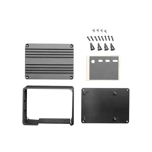 Raspberry Pi 4 Black aluminum wheel with lid 3,622"L x 2,689"L (92,00 mm x 68,30 mm) X 2,252" (57,20 mm) Aluminum case 5057